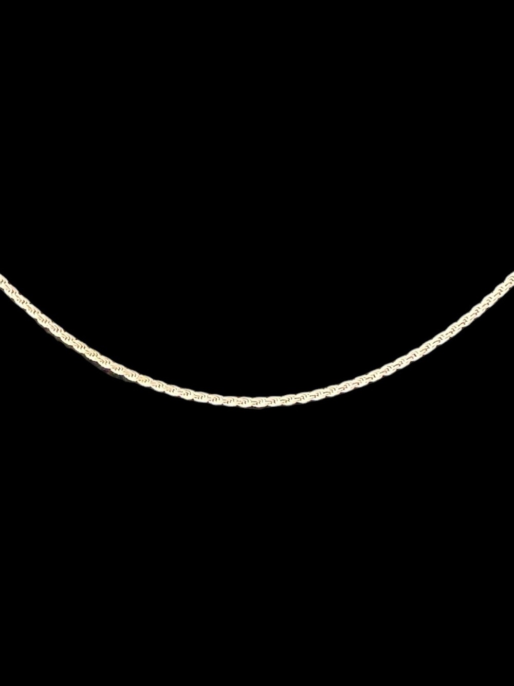 STERLING SILVER ITALY ROPE CHAIN CHOKER NECKLACE